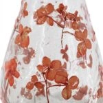 Artekko Aphelios Διάφανο Γυάλινο Βάζο με Πορτοκαλί Λουλούδια (12.5x12.5x18)cm