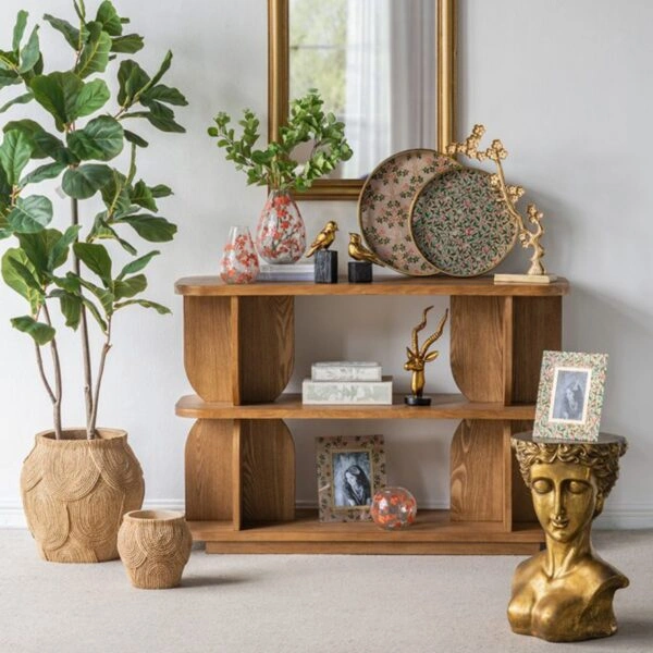 Artekko Aphelios Διάφανο Γυάλινο Βάζο με Πορτοκαλί Λουλούδια (12.5x12.5x18)cm