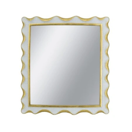 Artekko Frame Λευκός Καθρέπτης Ρητίνης με Χρυσές Λεπτομέρειες (36.2x2.2x40.5)cm