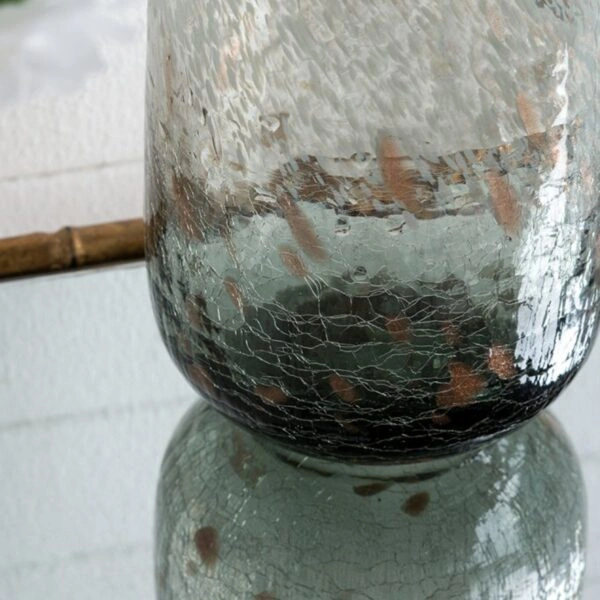 Artekko Twilight Γκρι Γυάλινο Διακοσμητικό Βάζο (15x15x30)cm