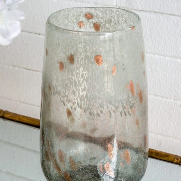 Artekko Twilight Γκρι Γυάλινο Διακοσμητικό Βάζο (15x15x30)cm