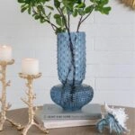 Artekko Glassy Μπλε Γυάλινο Βάζο (21.3x21.3x38.3)cm