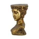 Artekko Statue Χρυσό Βοηθητικό Τραπέζι με Προτομή από Μαγνήσιο (35x34x50)cm