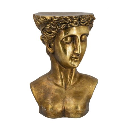 Artekko Statue Χρυσό Βοηθητικό Τραπέζι με Προτομή από Μαγνήσιο (35x34x50)cm