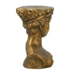 Artekko Statue Χρυσό Βοηθητικό Τραπέζι με Προτομή από Μαγνήσιο (35x34x50)cm