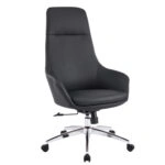 ΚΑΡΕΚΛΑ ΓΡΑΦΕΙΟΥ BEKKER HM18359.01 ΜΑΥΡΟ PU ΔΕΡΜΑ--ΒΑΣΗ ΧΡΩΜΙΟΥ 67x67x126Υεκ