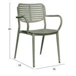 ΠΟΛΥΘΡΟΝΑ ΤΡΑΠΕΖΑΡΙΑΣ HILLIARD HM6644.07 ΑΛΟΥΜΙΝΙΟ ΣΕ OLIVE GREEN 56x58x80Υεκ