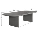 ΤΡΑΠΕΖΙ ΤΡΑΠΕΖΑΡΙΑΣ AZAMI HM6601.01 ΓΚΡΙ FIBER CEMENT 300x112x75Υεκ.