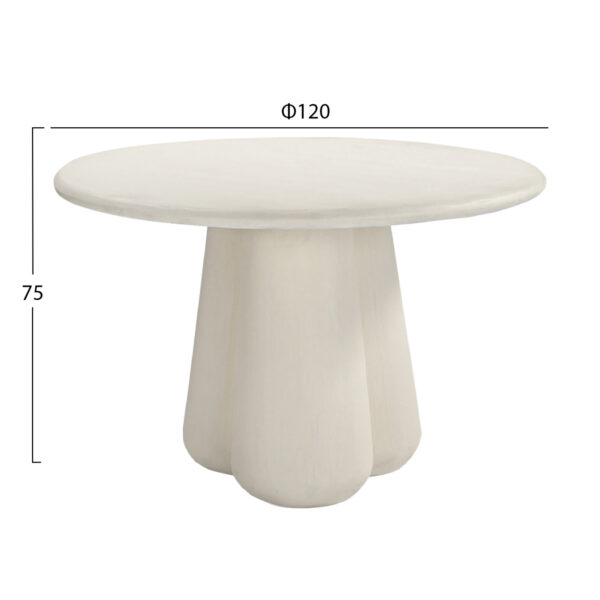 ΤΡΑΠΕΖΙ ΤΡΑΠΕΖΑΡΙΑΣ ΣΤΡΟΓΓΥΛΟ NAYU HM6583.02 ΜΠΕΖ FIBER CEMENT Φ120x75Υεκ