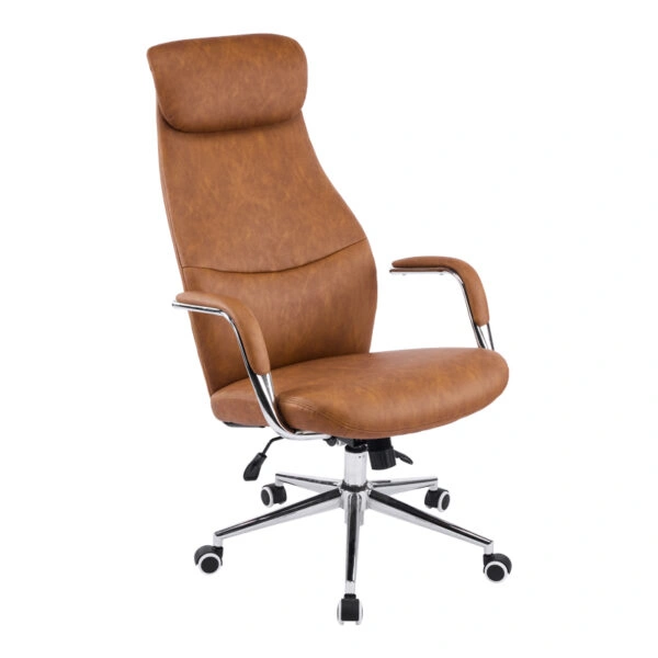 Καρέκλα γραφείου διευθυντή Ferka  καφέ pu 64x71x120-128εκ