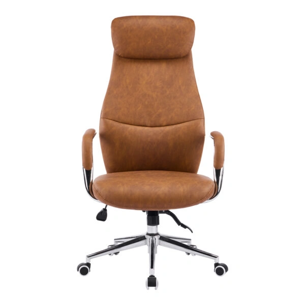 Καρέκλα γραφείου διευθυντή Ferka  καφέ pu 64x71x120-128εκ