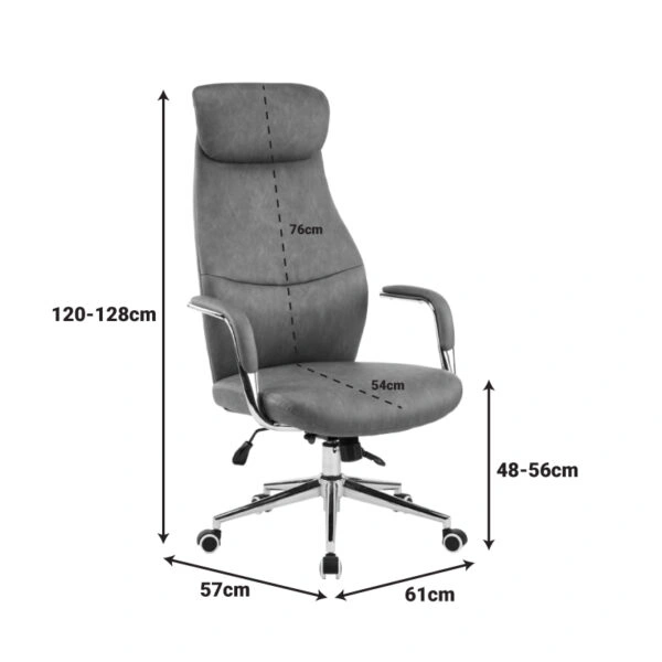 Καρέκλα γραφείου διευθυντή Ferka  καφέ pu 64x71x120-128εκ