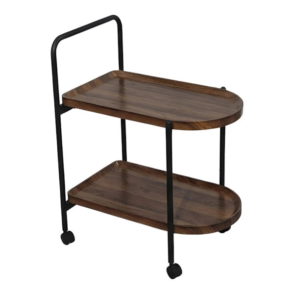 Βοηθητικό τραπέζι Whelea τροχήλατο mdf-μέταλλο καρυδί-μαύρο 40x60x69εκ