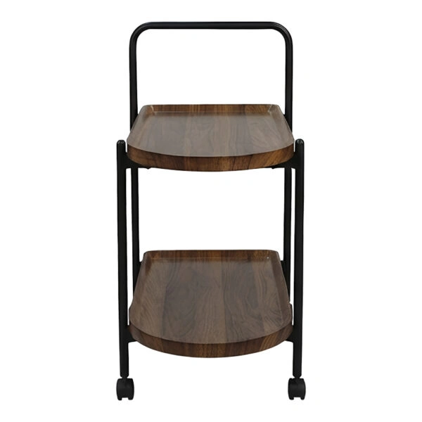 Βοηθητικό τραπέζι Whelea τροχήλατο mdf-μέταλλο καρυδί-μαύρο 40x60x69εκ