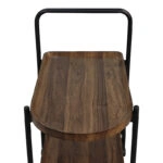 Βοηθητικό τραπέζι Whelea τροχήλατο mdf-μέταλλο καρυδί-μαύρο 40x60x69εκ