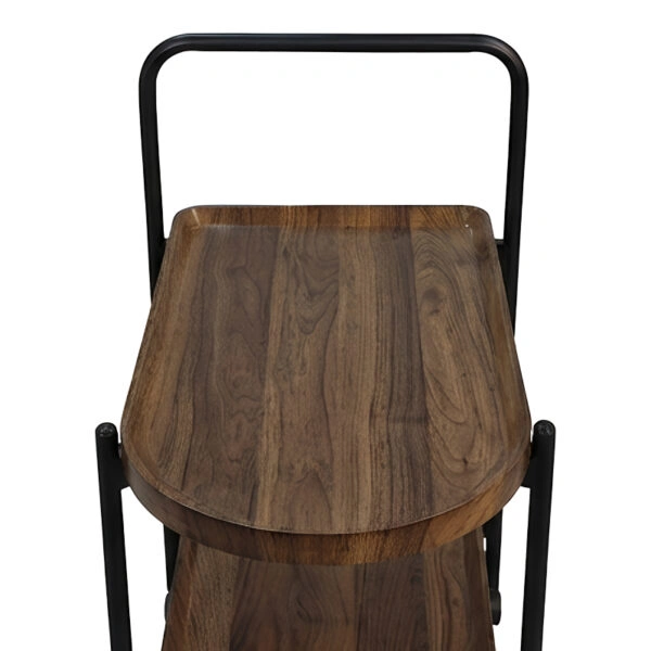 Βοηθητικό τραπέζι Whelea τροχήλατο mdf-μέταλλο καρυδί-μαύρο 40x60x69εκ