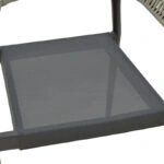 Πολυθρόνα αλουμινίου Elation στοιβαζόμενη ανθρακί σκελετός-textilene ανθρακί rattan 56x52x76εκ