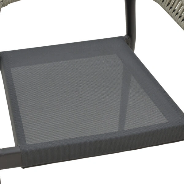 Πολυθρόνα αλουμινίου Elation στοιβαζόμενη ανθρακί σκελετός-textilene ανθρακί rattan 56x52x76εκ