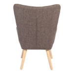 Πολυθρόνα-μπερζέρα Gerlina καφέ ύφασμα με πόδι σε φυσική απόχρωση 71x64x94εκ