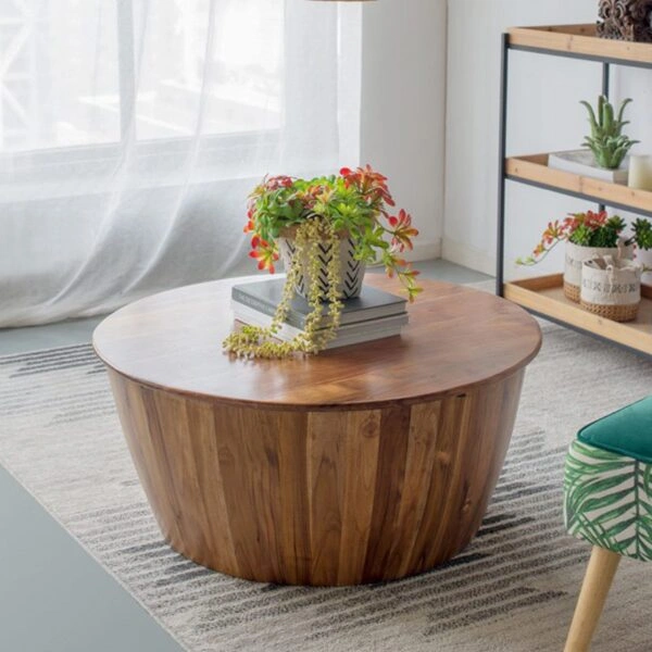 Artekko Jali Καφέ Ξύλινο Τραπέζι Σαλονιού (93x93x46)cm