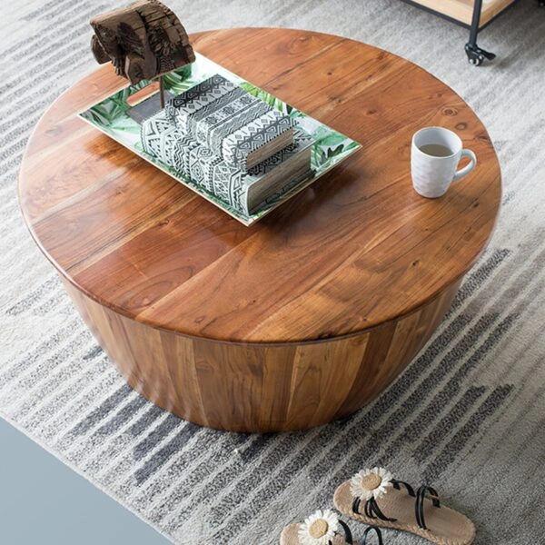 Artekko Jali Καφέ Ξύλινο Τραπέζι Σαλονιού (93x93x46)cm