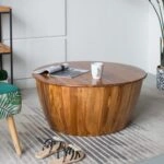 Artekko Jali Καφέ Ξύλινο Τραπέζι Σαλονιού (93x93x46)cm