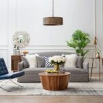 Artekko Jali Καφέ Ξύλινο Τραπέζι Σαλονιού (93x93x46)cm