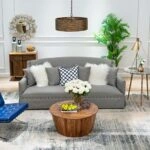 Artekko Jali Καφέ Ξύλινο Τραπέζι Σαλονιού (93x93x46)cm