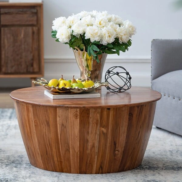 Artekko Jali Καφέ Ξύλινο Τραπέζι Σαλονιού (93x93x46)cm