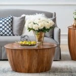 Artekko Jali Καφέ Ξύλινο Τραπέζι Σαλονιού (93x93x46)cm