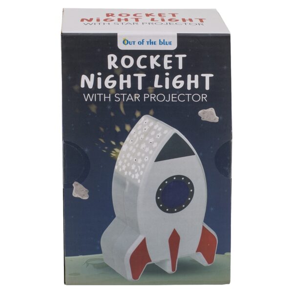 Λάμπα Νυχτός Πύραυλος Με Προτζέκτορα Αστεριών Μπαταρίας Πλαστικό 15cm