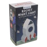 Λάμπα Νυχτός Πύραυλος Με Προτζέκτορα Αστεριών Μπαταρίας Πλαστικό 15cm