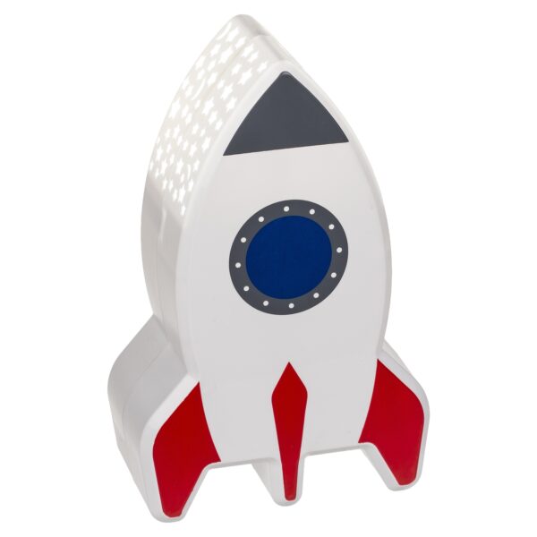 Λάμπα Νυχτός Πύραυλος Με Προτζέκτορα Αστεριών Μπαταρίας Πλαστικό 15cm