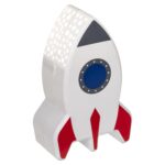 Λάμπα Νυχτός Πύραυλος Με Προτζέκτορα Αστεριών Μπαταρίας Πλαστικό 15cm