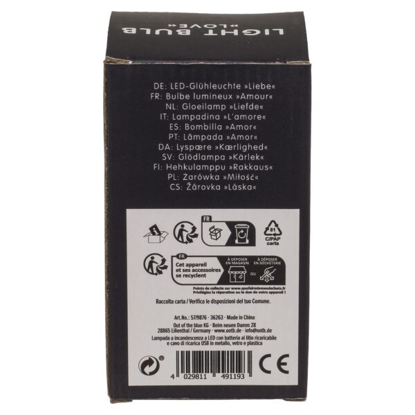 Φωτιστικό Επιτραπέζιο LED Λάμπα Πυρακτώσεως Με Κείμενο ‘Love’ Επαναφορτιζόμενο 12x7cm