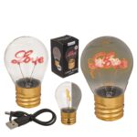 Φωτιστικό Επιτραπέζιο LED Λάμπα Πυρακτώσεως Με Κείμενο ‘Love’ Επαναφορτιζόμενο 12x7cm