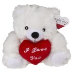 Αρκουδάκι Με Κόκκινη Καρδιά ‘I Love You’ Λευκό/Κόκκινο 22cm