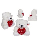 Αρκουδάκι Με Κόκκινη Καρδιά ‘I Love You’ Λευκό/Κόκκινο 22cm