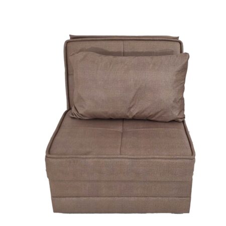 Artekko Thales Καφέ Πολυθρόνα Κρεβάτι με Αποθηκευτικό Χώρο (110x85x90)cm Κρεβάτι (200x85x45)cm