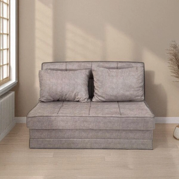 Artekko Thales Μπεζ Διθέσιος Καναπές με Αποθηκευτικό Χώρο (110x140x90)cm Κρεβάτι (200x140x45)cm