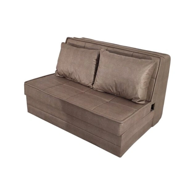 Artekko Thales Καφέ Διθέσιος Καναπές με Αποθηκευτικό Χώρο (110x140x90)cm Κρεβάτι (200x140x45)cm