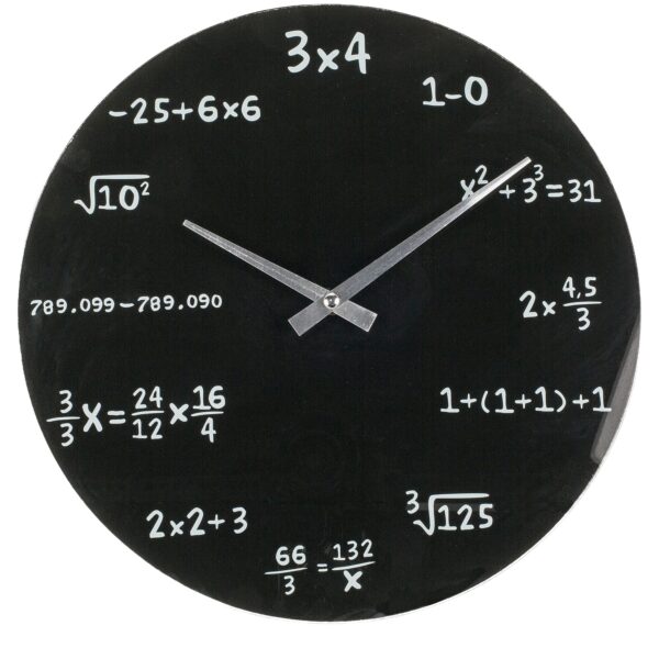 Ρολόι Τοίχου Με Μαθηματικές Εξισώσεις Μαύρο Φ35cm