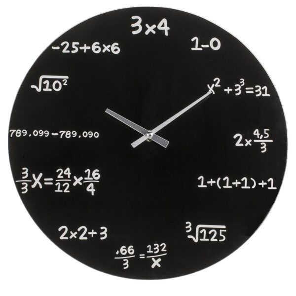 Ρολόι Τοίχου Με Μαθηματικές Εξισώσεις Μαύρο Φ35cm