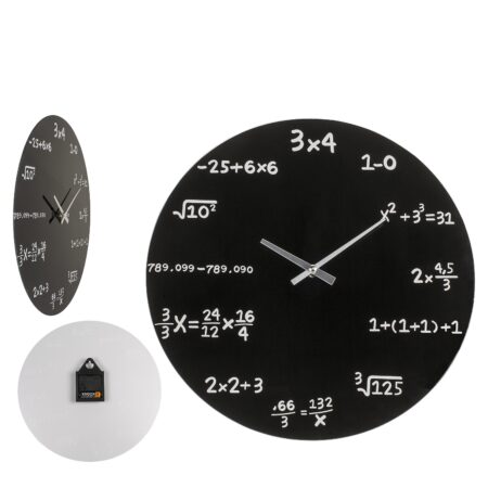 Ρολόι Τοίχου Με Μαθηματικές Εξισώσεις Μαύρο Φ35cm