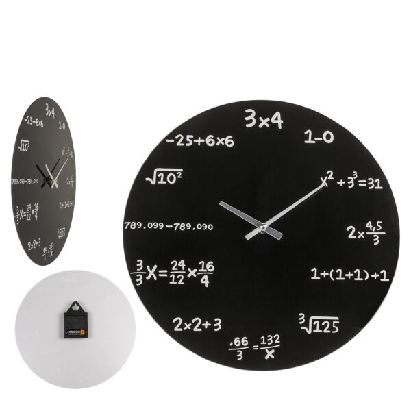 Ρολόι Τοίχου Με Μαθηματικές Εξισώσεις Μαύρο Φ35cm
