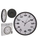 Ρολόι Τοίχου Skylines Λευκό/Μαύρο Πλαστικό Φ30cm