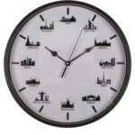 Ρολόι Τοίχου Skylines Λευκό/Μαύρο Πλαστικό Φ30cm