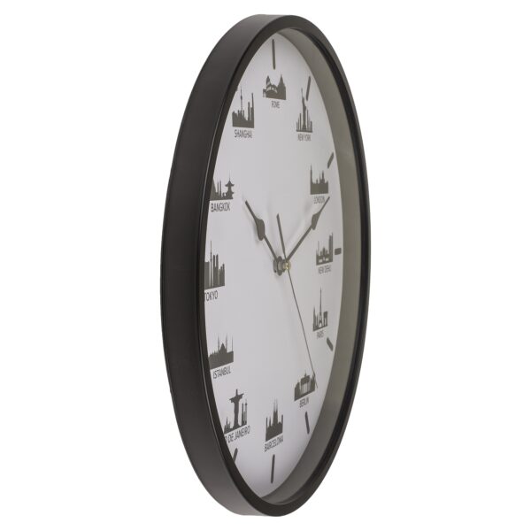 Ρολόι Τοίχου Skylines Λευκό/Μαύρο Πλαστικό Φ30cm