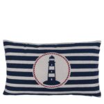 Διακοσμητικό Μαξιλάρι Φάρος Με Φερμουάρ Μπλε/Λευκό 64% Polyester/19% Βαμβάκι/17% Βισκόζη 30x50cm 1Τμχ
