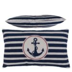 Διακοσμητικό Μαξιλάρι Άγκυρα Με Φερμουάρ Μπλε/Λευκό 64% Polyester/19% Βαμβάκι/17% Βισκόζη 30x50cm 1Τμχ
